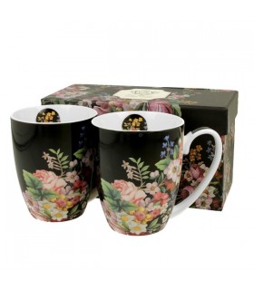 SET 2 MUGS 360ML VINTAGE FLOWERS C2
