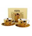 SET 2 TASSES+SOUCOUPES 280ML KLIMT THE KISS ECRU