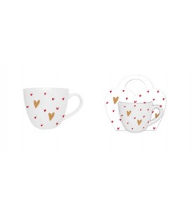 MUG 460ML COEURS 4 PANIER SET DE 4