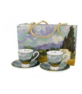SET 2 TASSES EXPRESSO 90ML VAN GOGH CHAMP DE BLE G.LINE