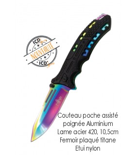 COUTEAU ASSISTE ALU LAME ACIER 420 10.5CM