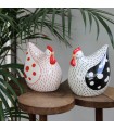 SET 2 POULES ROUGE/NB 14.5X12.5X16.2 