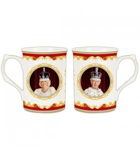 MUG ROI CHARLES III+CAMILLA RECTO/VERSO 300ML SET DE 6 