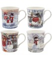 MUG BONHOMME DE NEIGE 300ML SET DE 4 ASS