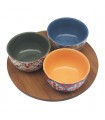 SET 3 COUPELLES APERITIF+PLAT BOIS 25X7 