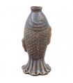 VASE POISSON REACTIVE GLAZE BLEU 14X12X28