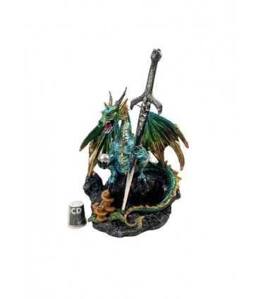 DRAGON AVEC BOULE 11.5X7.5X15 C2