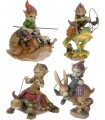 ELFE SUR ANIMAUX SET DE 4 ASS. H.13CM