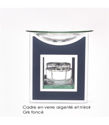BRULE PARFUM VERRE GRIS/ARG 12.5X10CM C2