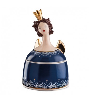 BOITE BIJOUX ANGE PUPAZZE BLEUE 15X24CM