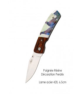 COUTEAU DE POCHE PERDRIX ACIER INOXYDABLE 6.5CM