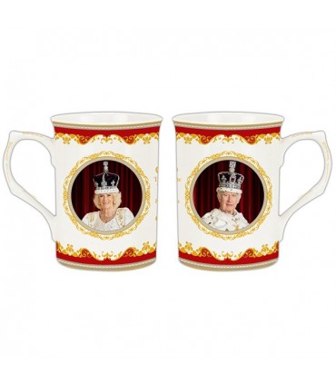 MUG ROI CHARLES III+CAMILLA RECTO/VERSO 300ML SET DE 6 