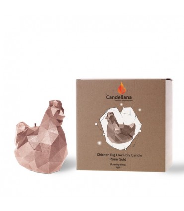 BOUGIE POULE ORIGAMI ROSE GOLD 70H 15X11.5X15.5
