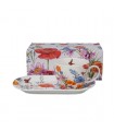 TASSE 450ML+SOUCOUPE 14.8X25 FLEURS SPRING C2