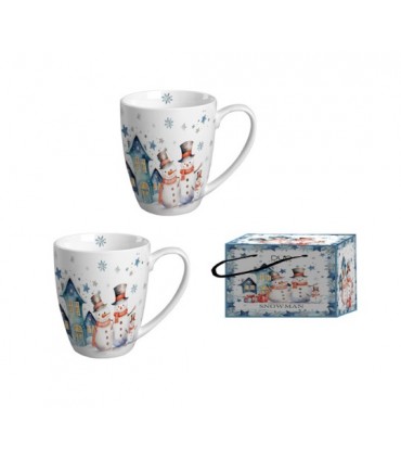 SET 2 MUGS 350ML SNOWMAN C2