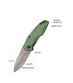 COUTEAU MANCHE ALU VERT ACIER 420 6.5CM
