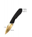 COUTEAU MANCHE ALU TEXTURE NOIR TITANE OR 7CM