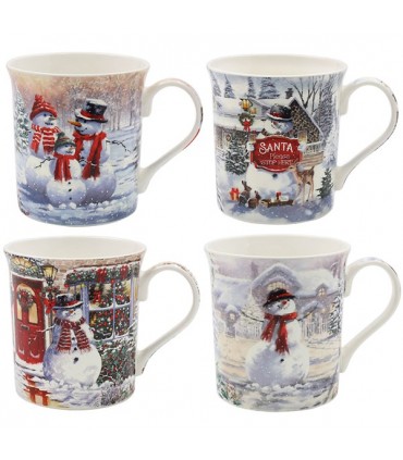 MUG BONHOMME DE NEIGE 300ML SET DE 4 ASS