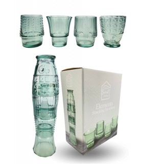 SET 4 VERRES EMPILABLES POISSON VERT C2