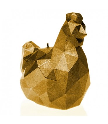 BOUGIE POULE ORIGAMI GOLD 70H 15X11.5X15.5