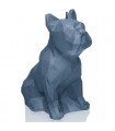 BOUGIE BULLDOG ORIGAMI BLEU JEAN 24H 15X7.5X13