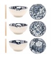BOL CERAMIQUE FLEUR+BAGUETTES 13X13X7 C6 ASS