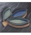 SET 3 COUPELLES APERITIF+PLAT BOIS 22X22X4 C2