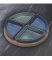 SET 4 COUPELLES APERITIF+PLAT BOIS 22X22X4