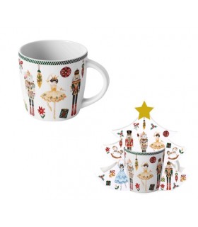 MUG 400ML PANIER SAPIN CHRISTMAS NUTCRACKER SET DE 4