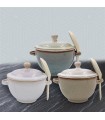 BOL SOUPE+CUIL 300ML REACTIVE GLAZE SET DE 3 ASS