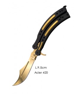 COUTEAU PAPILLON ALUMINIUM 9.5CM ACIER 420 COUTEAU PAPILLON ALUMINIUM 9.5CM ACIER 420