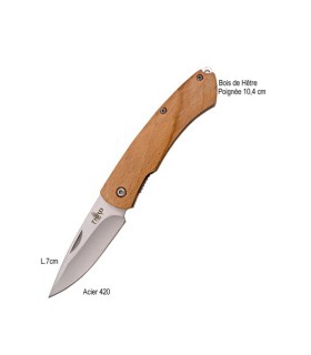 COUTEAU MANCHE HETRE ACIER 420 10.4CM COUTEAU MANCHE HETRE ACIER 420 10.4CM