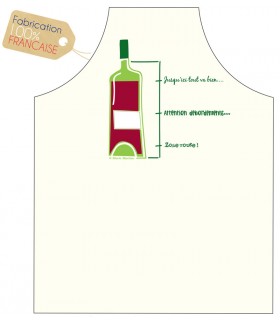 TABLIER ECRU BOUTEILLE DE VIN C2* TABLIER ECRU BOUTEILLE DE VIN C2*