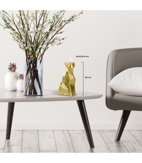 BOUGIE CHAT ORIGAMI GOLD 35H 18X10X7.6 BOUGIE CHAT ORIGAMI GOLD 35H 18X10X7.6