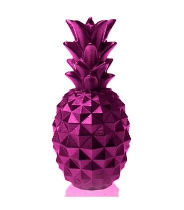 BOUGIE ANANAS ROSE METAL 35H 15X7.5X7.5 C2