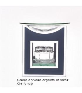 BRULE PARFUM VERRE GRIS/ARG 12.5X10CM C2 BRULE PARFUM VERRE GRIS/ARG 12.5X10CM C2