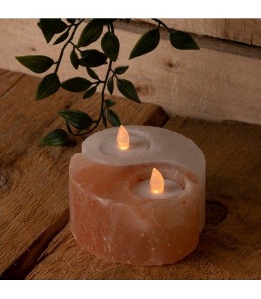 PORTE BOUGIE YING/YANG PIERRE DE SEL 5X10.5X12 C2