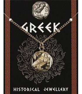 COLLIER GREEK PIECE CHOUETTE DOREE C10