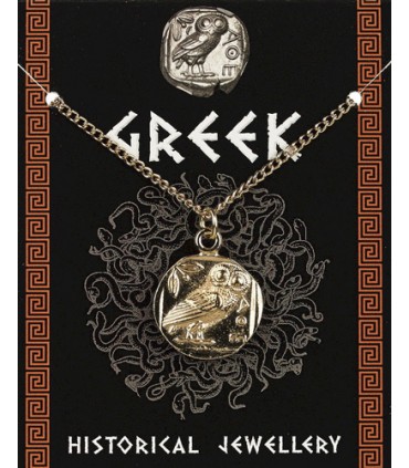 COLLIER GREEK PIECE CHOUETTE DOREE C10