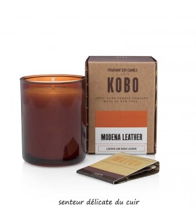 VOTIVE WOODBLOCK MODENA LEATHER 85G VOTIVE WOODBLOCK MODENA LEATHER 85G