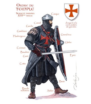 CARTE SERG. ARMES ORDRE TEMPLE X25