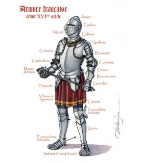 CARTE ARMURE FRANC. XVI°SIECLE X25 CARTE ARMURE FRANC. XVI°SIECLE X25