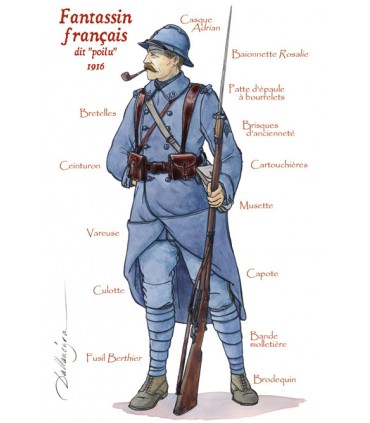 CARTE SOLDAT 1916 DIT "POILU" X25