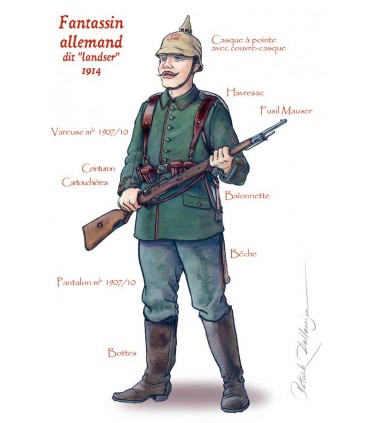 CARTE FANTASSIN ALLEMAND 1914 X25