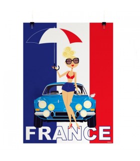 AFFICHE VOITURE AR FRANCE 30X40 AFFICHE VOITURE AR FRANCE 30X40