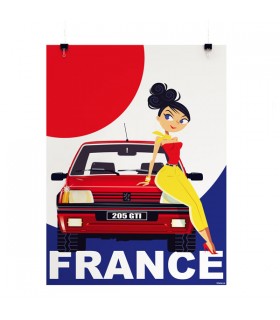 AFFICHE VOITURE P205 FRANCE 30X40 AFFICHE VOITURE P205 FRANCE 30X40