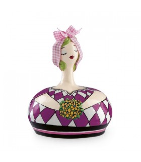 TIRELIRE PUPAZZE FUCHSIA 14X17CM SET DE 2