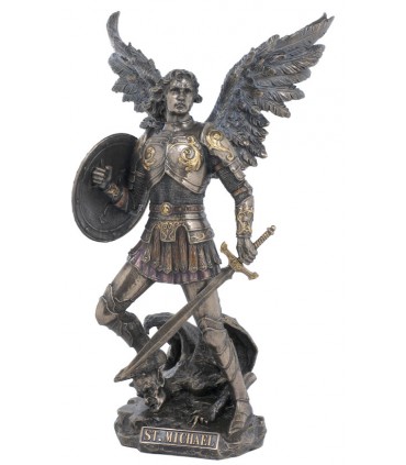 ARCHANGE ST MICHEL AU DEMON 18X14.5X32.5