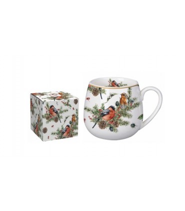 MUG BARREL 430ML CHRISTMAS BIRDS C4