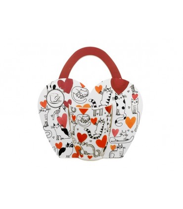 MUG 360ML CHATS COEURS PANIER SET DE 4